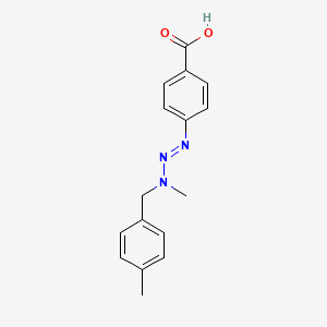 molecular formula C16H17N3O2 B14483054 p-(3-(p-Methylbenzyl)-3-methyl-1-triazeno)benzoic acid CAS No. 65542-17-8