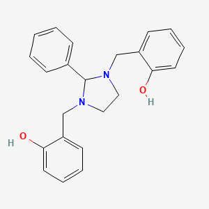 molecular formula C23H24N2O2 B14483060 Phenol, 2,2'-[(2-phenyl-1,3-imidazolidinediyl)bis(methylene)]bis- CAS No. 65953-58-4