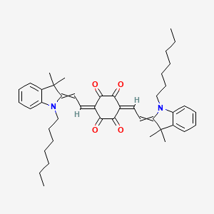 molecular formula C44H54N2O4 B1448311 (3E,6E)-3-(2-((E)-1-heptyl-3,3-dimethylindolin-2-ylidene)ethylidene)-6-(2-((Z)-1-heptyl-3,3-dimethylindolin-2-ylidene)ethylidene)cyclohexane-1,2,4,5-tetraone CAS No. 1226487-83-7