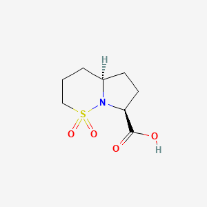 molecular formula C8H13NO4S B1448313 (4aR,7S)-1,1-dioxo-3,4,4a,5,6,7-hexahydro-2H-pyrrolo[1,2-b]thiazine-7-carboxylic acid CAS No. 1316754-63-8