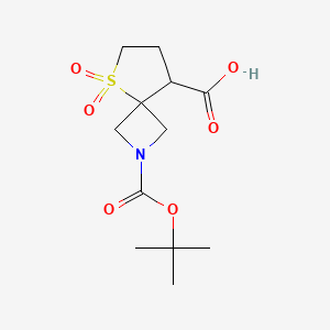 molecular formula C12H19NO6S B1448315 2-[(2-methylpropan-2-yl)oxycarbonyl]-5,5-dioxo-5λ6-thia-2-azaspiro[3.4]octane-8-carboxylic acid CAS No. 1340481-81-3