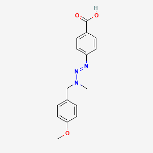 molecular formula C16H17N3O3 B14483156 p-(3-(p-Methoxybenzyl)-3-methyl-1-triazeno)benzoic acid CAS No. 65542-18-9