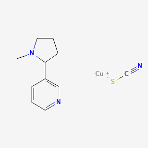 molecular formula C11H14CuN3S B14483213 Copper, (3-(1-methyl-2-pyrrolidinyl)pyridine-N(sup 1))(thiocyanato-S)-, (S)- CAS No. 64092-20-2