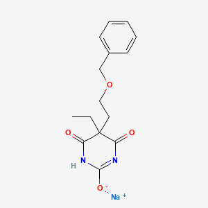 molecular formula C15H17N2NaO4 B14483264 Barbituric acid, 5-(2-benzyloxyethyl)-5-ethyl-, sodium salt CAS No. 66942-02-7
