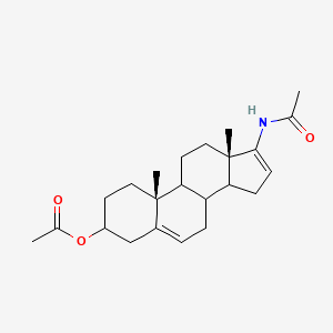 molecular formula C23H33NO3 B14483265 Acetamide, N-[(3beta)-3-(acetyloxy)androsta-5,16-dien-17-yl]- 