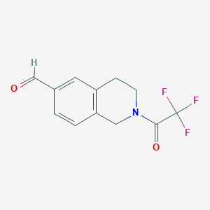 molecular formula C12H10F3NO2 B1448329 2-(Trifluoroacetyl)-1,2,3,4-tetrahydroisoquinoline-6-carbaldehyde CAS No. 1224587-26-1