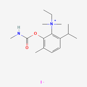 molecular formula C16H27IN2O2 B14483312 Carbamic acid, methyl-, (5-dimethylethylammonio)carvacryl ester, iodide CAS No. 64050-89-1