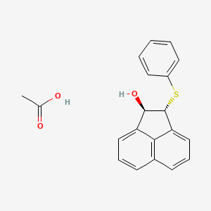 molecular formula C20H18O3S B14483352 acetic acid;(1R,2R)-2-phenylsulfanyl-1,2-dihydroacenaphthylen-1-ol CAS No. 64545-60-4
