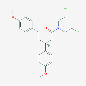 molecular formula C23H29Cl2NO3 B14483449 N,N-bis(2-chloroethyl)-3,5-bis(4-methoxyphenyl)pentanamide CAS No. 65321-78-0