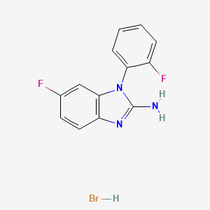 6-fluoro-1-(2-fluorophenyl)-1H-1,3-benzodiazol-2-amine hydrobromide