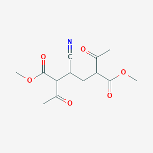 molecular formula C13H17NO6 B14483579 Dimethyl 2,5-diacetyl-3-cyanohexanedioate CAS No. 65602-48-4