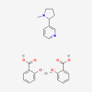 molecular formula C24H24N2O6Zn B14483622 Zinc, bis(2-hydroxybenzoato)(3-(1-methyl-2-pyrrolidinyl)pyridine)- CAS No. 64092-24-6