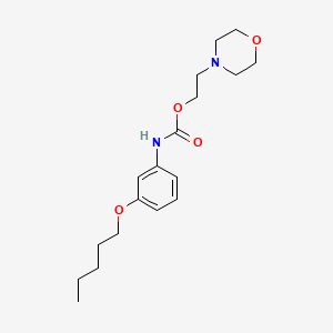 molecular formula C18H28N2O4 B14483685 Carbamic acid, [3-(pentyloxy)phenyl]-, 2-(4-morpholinyl)ethyl ester CAS No. 65347-92-4