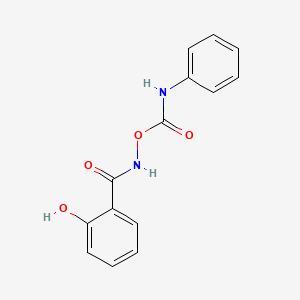 molecular formula C14H12N2O4 B14483706 2-Hydroxy-N-[(phenylcarbamoyl)oxy]benzamide CAS No. 65369-89-3