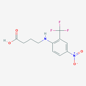 molecular formula C11H11F3N2O4 B14483726 4-[4-Nitro-2-(trifluoromethyl)anilino]butanoic acid CAS No. 65783-36-0