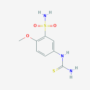 molecular formula C8H11N3O3S2 B14483805 5-(Carbamothioylamino)-2-methoxybenzene-1-sulfonamide CAS No. 66121-81-1