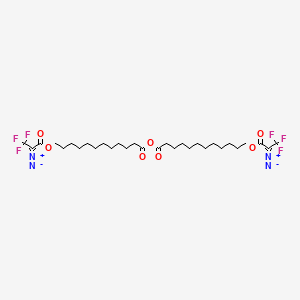 molecular formula C30H44F6N4O7 B14483958 1,1'-{Oxybis[(12-oxododecane-12,1-diyl)oxy]}bis(2-diazonio-3,3,3-trifluoroprop-1-en-1-olate) CAS No. 65114-61-6