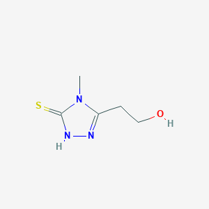 molecular formula C5H9N3OS B1448396 2-(4-methyl-5-sulfanyl-4H-1,2,4-triazol-3-yl)ethan-1-ol CAS No. 121941-90-0