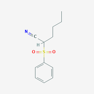 molecular formula C12H15NO2S B14484025 Hexanenitrile, 2-(phenylsulfonyl)- CAS No. 66147-00-0