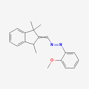 molecular formula C20H22N2O B14484288 Diazene, [(1,3-dihydro-1,1,3-trimethyl-2H-inden-2-ylidene)methyl](2-methoxyphenyl)- CAS No. 65122-05-6