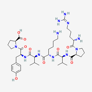 molecular formula C41H67N11O9 B14484330 N~5~-(Diaminomethylidene)-L-ornithyl-L-prolyl-L-valyl-L-lysyl-L-valyl-L-tyrosyl-L-proline CAS No. 65330-60-1