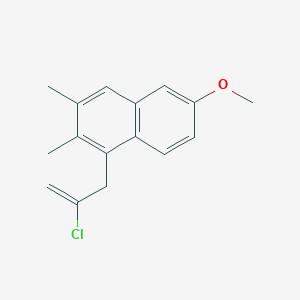molecular formula C16H17ClO B14484335 1-(2-Chloroprop-2-en-1-yl)-6-methoxy-2,3-dimethylnaphthalene CAS No. 66405-90-1