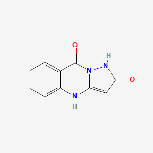 molecular formula C10H7N3O2 B14484347 Pyrazolo[5,1-b]quinazoline-2,9(1H,4H)-dione CAS No. 64143-10-8