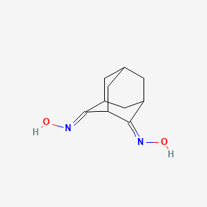 molecular formula C10H14N2O2 B14484360 2,8-Adamantanedione, dioxime CAS No. 66386-31-0