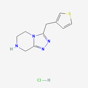 molecular formula C10H13ClN4S B1448446 3-(thiophen-3-ylmethyl)-5H,6H,7H,8H-[1,2,4]triazolo[4,3-a]pyrazine hydrochloride CAS No. 1803610-10-7