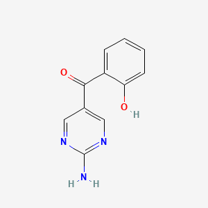 molecular formula C11H9N3O2 B14484472 Methanone, (2-amino-5-pyrimidinyl)(2-hydroxyphenyl)- CAS No. 64469-20-1