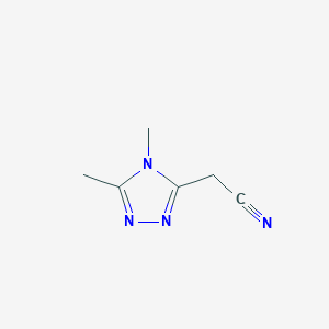 B1448452 2-(dimethyl-4H-1,2,4-triazol-3-yl)acetonitrile CAS No. 1598277-86-1