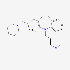 molecular formula C25H35N3 B14484561 5H-Dibenz(b,f)azepine-5-propanamine, 10,11-dihydro-N,N-dimethyl-2-(1-piperidinylmethyl)- CAS No. 64097-63-8