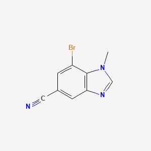 molecular formula C9H6BrN3 B1448457 7-溴-1-甲基-1,3-苯并二唑-5-腈 CAS No. 1414029-13-2