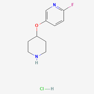 molecular formula C10H14ClFN2O B1448459 2-Fluoro-5-(piperidin-4-yloxy)pyridine hydrochloride CAS No. 1803567-36-3