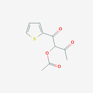 molecular formula C10H10O4S B14484590 1,3-Dioxo-1-(thiophen-2-yl)butan-2-yl acetate CAS No. 64777-29-3