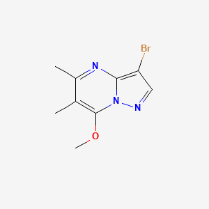 molecular formula C9H10BrN3O B1448461 3-Bromo-7-methoxy-5,6-dimethylpyrazolo[1,5-a]pyrimidine CAS No. 1429309-31-8