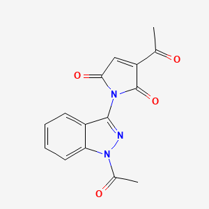 molecular formula C15H11N3O4 B1448462 3-acetyl-1-(1-acetyl-1H-indazol-3-yl)-1H-pyrrole-2,5-dione CAS No. 1706462-17-0