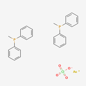 molecular formula C26H26AuClO4P2 B14484684 Gold(1+);methyl(diphenyl)phosphane;perchlorate CAS No. 64659-03-6