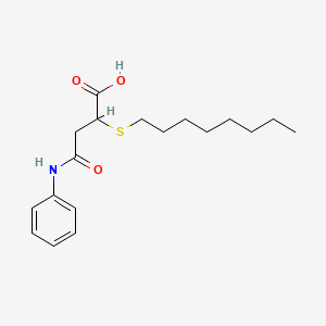 molecular formula C18H27NO3S B14484702 4-Anilino-2-(octylsulfanyl)-4-oxobutanoic acid CAS No. 64120-70-3
