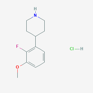 molecular formula C12H17ClFNO B1448473 4-(2-Fluoro-3-methoxyphenyl)piperidine hydrochloride CAS No. 1803581-18-1