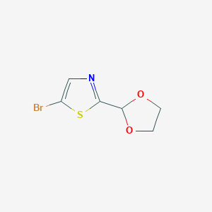 molecular formula C6H6BrNO2S B1448485 5-Bromo-2-(1,3-dioxolan-2-yl)-1,3-thiazole CAS No. 1435806-00-0