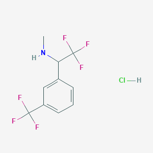 molecular formula C10H10ClF6N B1448486 Methyl({2,2,2-trifluoro-1-[3-(trifluoromethyl)phenyl]ethyl})amine hydrochloride CAS No. 1461708-21-3