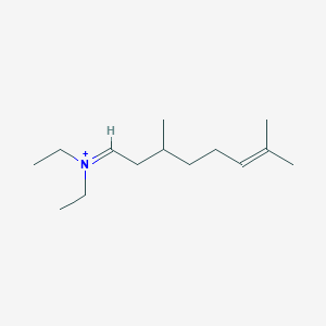 molecular formula C14H28N+ B14484883 N,N-Diethyl-3,7-dimethyloct-6-en-1-iminium CAS No. 64226-55-7