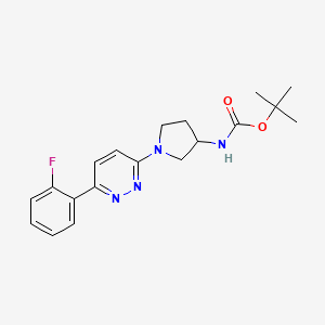 molecular formula C19H23FN4O2 B1448495 Tert-butyl {1-[6-(2-fluorophenyl)pyridazin-3-yl]pyrrolidin-3-yl}carbamate CAS No. 1638612-48-2