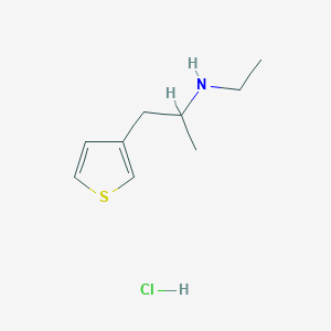 molecular formula C9H16ClNS B1448496 Ethyl[1-(thiophen-3-yl)propan-2-yl]amine hydrochloride CAS No. 1607276-60-7