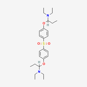 molecular formula C26H40N2O4S B14484987 Bis(4-(alpha-diethylaminopropoxy)phenyl) sulfone CAS No. 63980-03-0