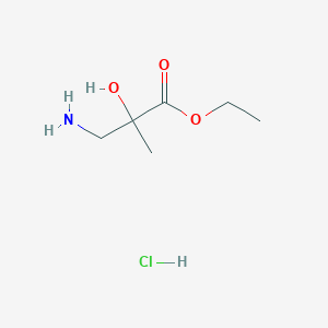 molecular formula C6H14ClNO3 B1448511 Ethyl 3-amino-2-hydroxy-2-methylpropanoate hydrochloride CAS No. 1461709-13-6