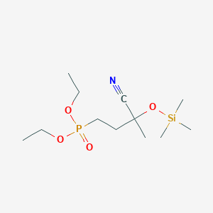 molecular formula C12H26NO4PSi B14485190 Diethyl {3-cyano-3-[(trimethylsilyl)oxy]butyl}phosphonate CAS No. 65180-13-4