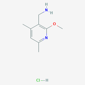 molecular formula C9H15ClN2O B1448539 [(2-Methoxy-4,6-dimethyl-3-pyridinyl)methyl]amine hydrochloride CAS No. 1195330-70-1