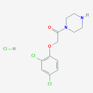 molecular formula C12H15Cl3N2O2 B1448549 2-(2,4-Dichlorophenoxy)-1-(piperazin-1-yl)ethan-1-one hydrochloride CAS No. 1803590-23-9